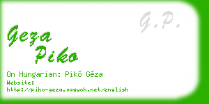 geza piko business card