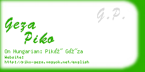 geza piko business card